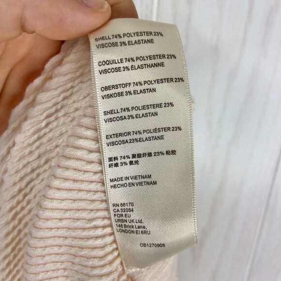 Anthropologie Women's Peach Long Sleeve Ribbed Cowl Back Pullover Sweater XS - Picture 4 of 4